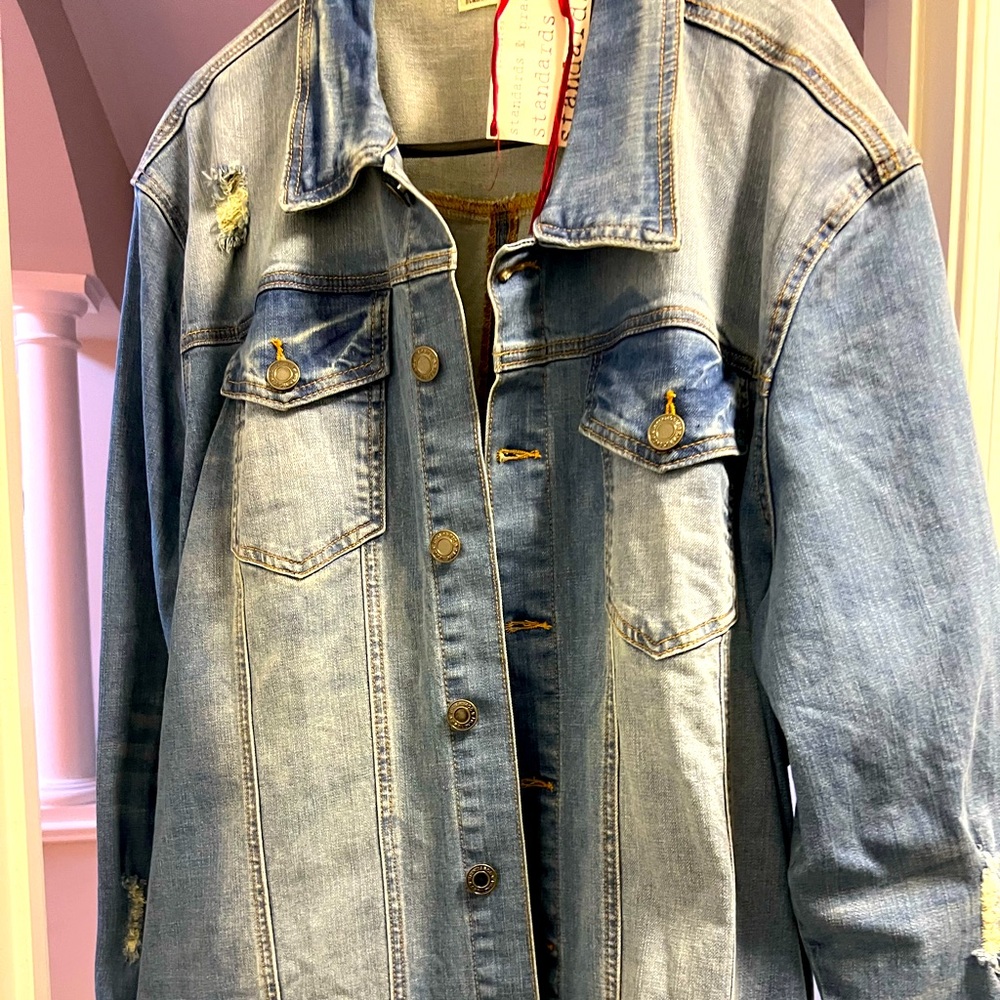 Standards & Practices longline denim jacket - 3x